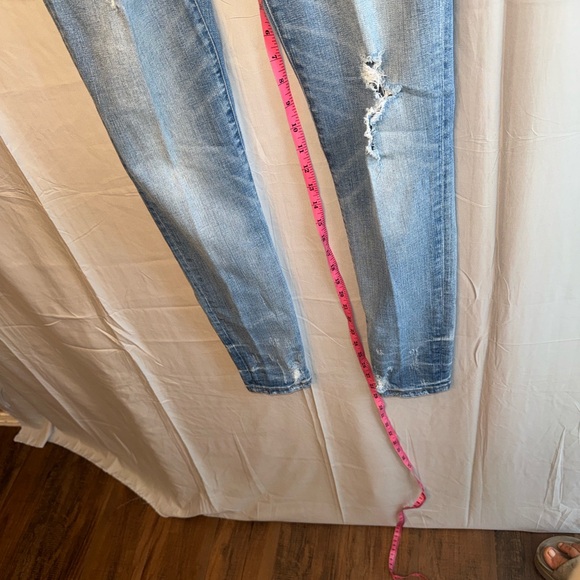 Madewell Faded Blue Ripped Skinny Jeans - Picture 14 of 15